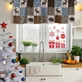 thumbnail image 5 of Blue Checkered Cabin Curtain Valances for Windows, Kitchen Valance Window Treatments Panel 2 Pack, Farmhouse Forest Brown Buffalo Plaid Rod Pocket Short Curtains for Bathroom Bedroom 42 x 12 Inch, 5 of 8