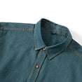 thumbnail image 6 of cfhntfmh Mens Denim Shirts Button down Long Sleeve Jean Shirts Stretch Casual Collared Work Shirts with Pocket(Green, XX-Large), 6 of 7
