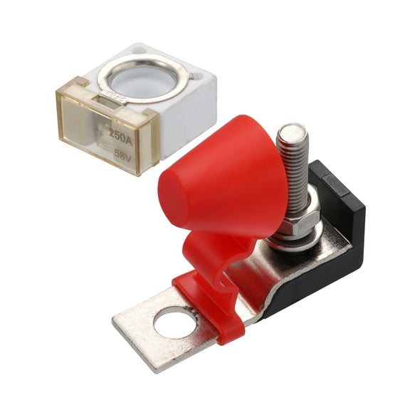 1 Set 250A Battery Fuse Terminal Fuse Block Kit Fuse Max Voltage 58V for Car Marine Boat