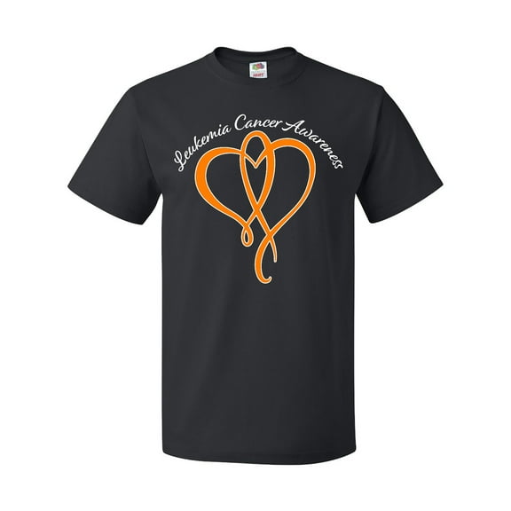 Inktastic Leukemia Awareness with Orange Ribbon Heart T-Shirt
