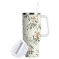 thumbnail image 2 of 40 oz Tumbler With Handle Stainless Steel Insulated Tumbler With Lid for Car Cup Holder Vintage Pastel Colors Floral, 2 of 9