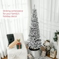 thumbnail image 4 of HOMCOM Snow Flocked Pencil Christmas Tree Slim Artificial Christmas Tree, 4 of 10