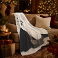 thumbnail image 3 of Siamese Cat with Moon and Olive Leaves, Serene Modern Style for Cat Lovers, Minimal Lunar Cat Scene and Birthday Gift, Soft Flannel Blanket for Bedroom and Reading Nook, Home Decor, 3 of 9
