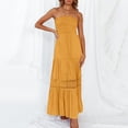 thumbnail image 5 of under $5 JINMGG 2026 Plus Size Womens Summer Casual Beach Tube Top Sleeveless Solid Lace Dress Yellow S, 5 of 9