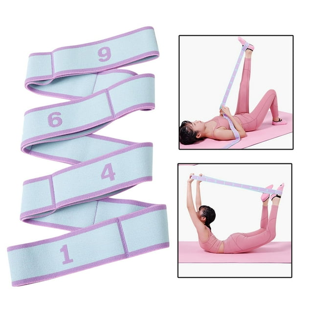 Correa de Yoga, anillo elástico, ejercicio físico, cinturón elástico, banda de resistencia para gimnasio, correa de estiramiento para principiantes en Azul DYNWAVEMX Correa elástica