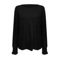 thumbnail image 6 of Busydd Sweatshirt for Women Solid Color Crewneck Sweatshirts Casual Lightweight Hoodie Women Long Sleeve Tops Fall Basic Pullover Tops, 6 of 6