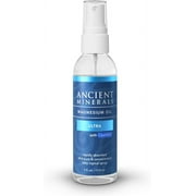 Ancient Minerals Magnesium Oil Spray Ultra with MSM, high Concentration Topical Genuine Zechstein Magnesium Chloride with OptiMSM Benefits 4oz
