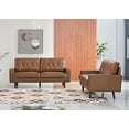 thumbnail image 3 of US Pride Furniture Acire Faux Leather Cushion Back 2Pcs Living Room Set, Brown, 3 of 6