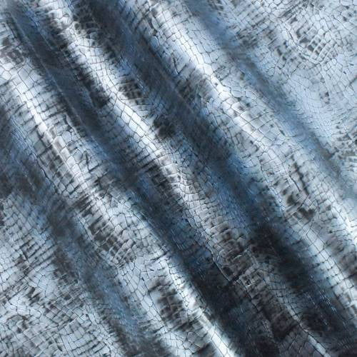 Metallic Blue/Black Snakeskin Vinyl Home Decorating Fabric, Fabric By ...