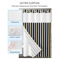 thumbnail image 2 of No Hook Cloth Fabric Shower Curtain with Snap in Liner, Orange Navy Blue Waterproof Shower Curtains Set with See Through Top Window, Modern Abstract Vertical Striped Bath Curtains Shower 66"x72", 2 of 6