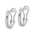 thumbnail image 2 of 1/8 Carat (ctw) Diamond Hoop Omega Earrings in 14K White Gold, 2 of 4