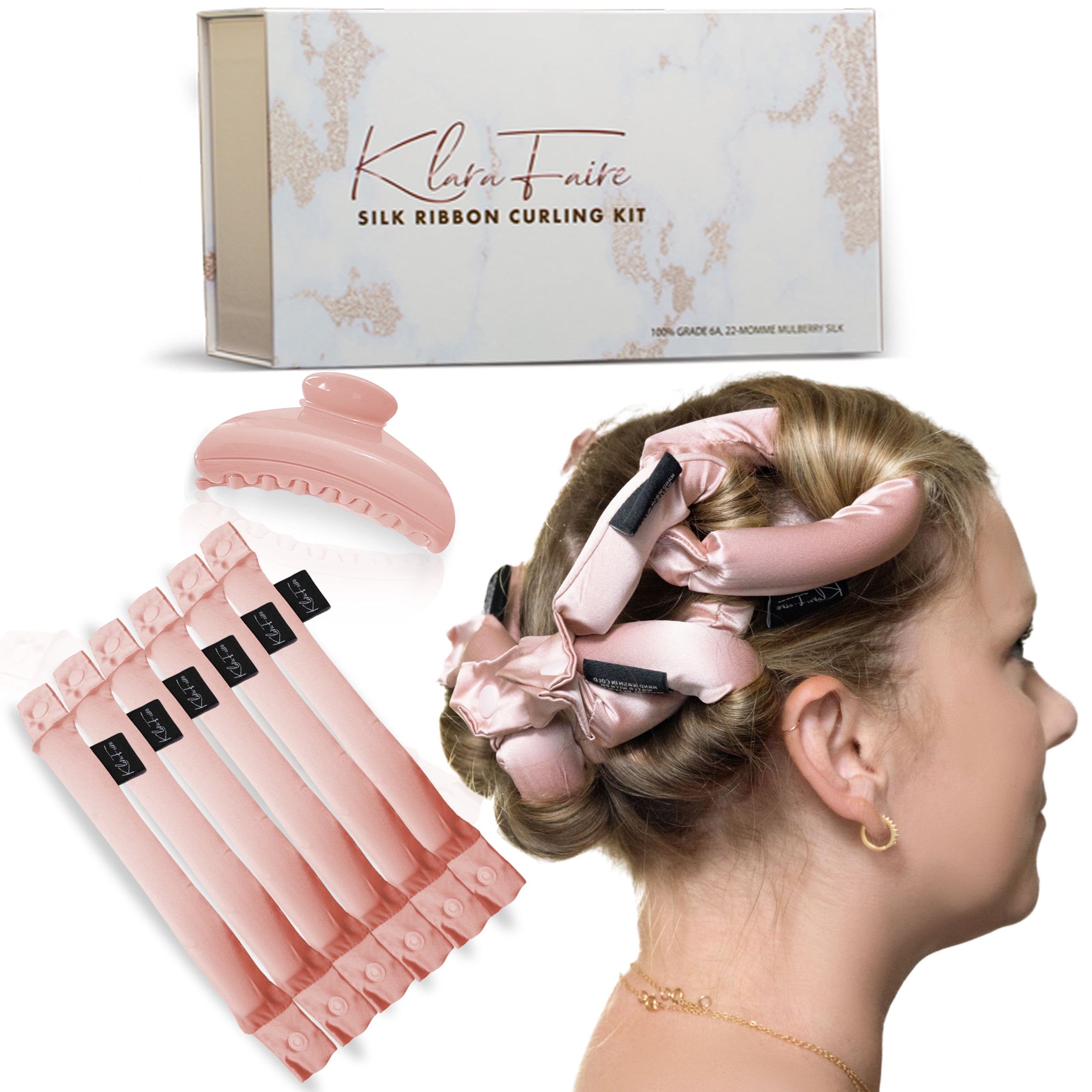 Klara Faire Heatless Hair Curler6 PCs Silk Hair Curlers W/ Heatless