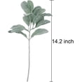 thumbnail image 5 of Yirtree Artificial Flocked Lambs Ear Leaf Flower Spray 5 Pieces Lambs Ear Stem Branch Foliage Pick Flocked Greenery for Home Wedding DIY Floral Arrangement, 5 of 8