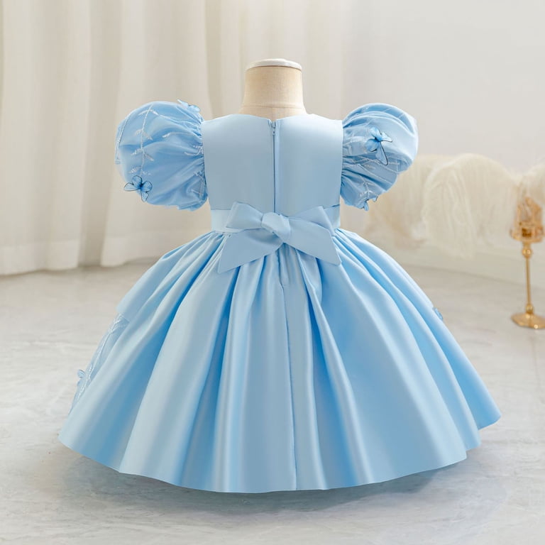 Miluxas Toddler Girls' Short Sleeve Tutu Party Dress Fashion Princess Dress  for Girl Orange 18 Months