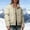 c01Beige, variant on JGGSPWM Women's Winter Cropped Puffer Jacket Coat, Warm Short Quilted Jackets Zippered Button Stand Up Collar Outerwear with Pockets Brown S