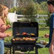 Expert Grill 3-Burner Propane Gas Grill with Wheels and Side Shelves, Black