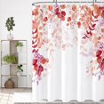 thumbnail image 2 of Red Shower Curtains Bathroom - Eucalyptus Leaf Plant Shower Curtain with 12 Hooks, Floral Shower Curtain Inspired by Nature for Bathroom Decoratin-72x78, 2 of 6
