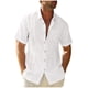 thumbnail image 2 of Camisas casuales de tendencia con botones para hombres Camisas de lino y algodón Camisas de manga larga Pompotops  oipoqjl48298, 2 of 7