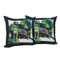 thumbnail image 5 of Ambesonne Leopard Throw Pillow Cover Pack of 2, Monstera Colorful Wilds, 2 Pcs-16"x16", Green Petrol Blue, 5 of 5