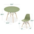 thumbnail image 2 of Best Choice Products 5-Piece Compact Mid-Century Modern Dining Set w/ 4 Chairs, Wooden Legs - Sage Green/Oak, 2 of 7