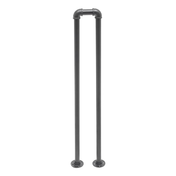 Dwellnix Industrial U-Shaped Handrail with Galvanized Steel Construction, Black Retro Design, Easy Install for Stairs, Lofts, Entrances & Safety Railing