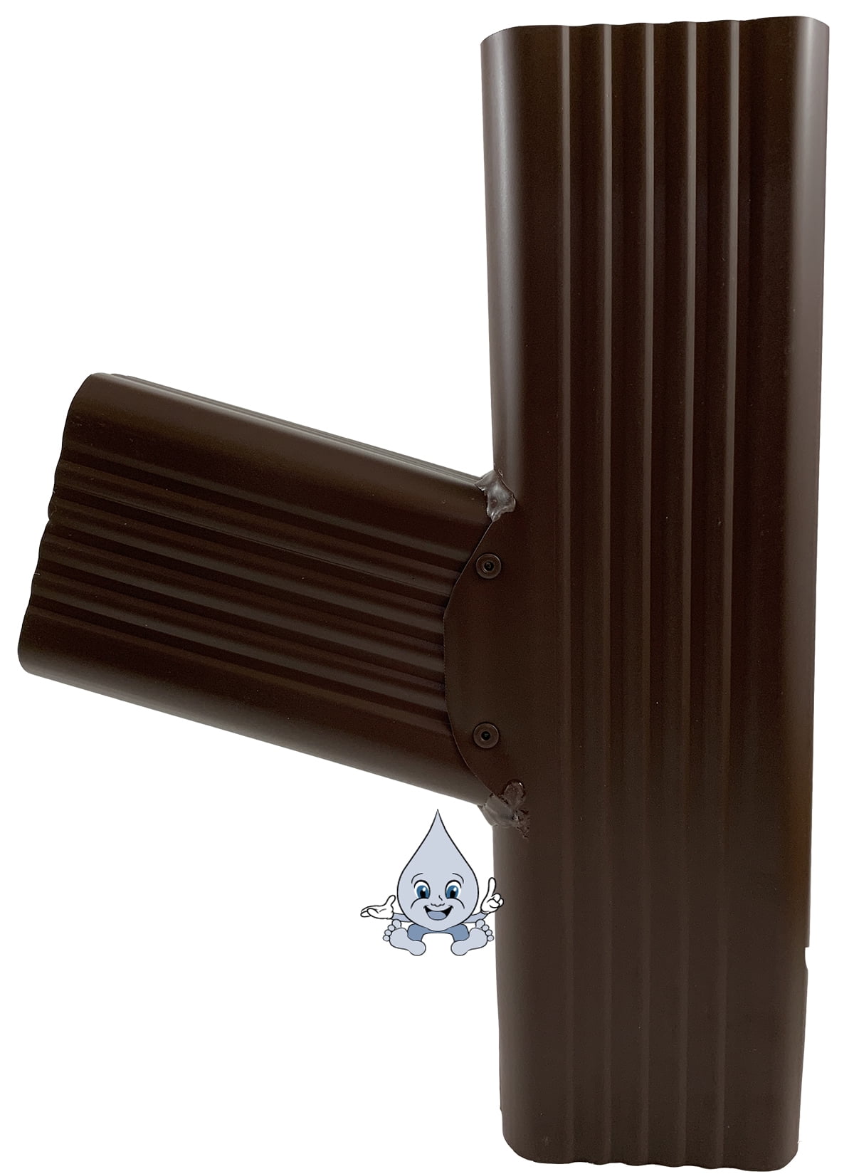 T Left, Downspout Funnel, 2x3, Royal Brown