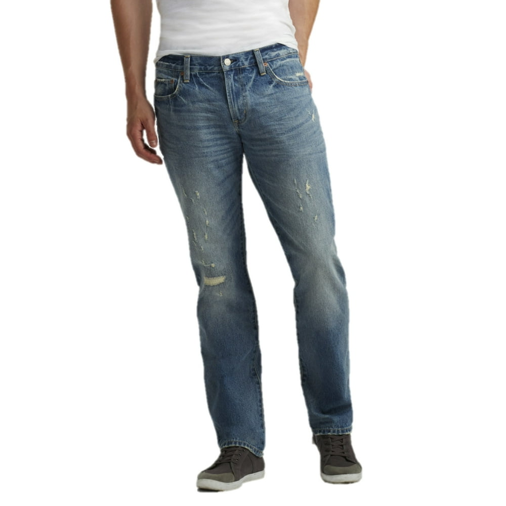 Aeropostale - Aeropostale Mens Slim Straight Light Wash Destroyed Jeans ...