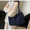 thumbnail image 5 of SPEKSEE Large Capacity Washed Denim Tote Bag, Casual Daily Shoulder Handbag with Zip‑Top Closure Roomy Denim Purse for Work Commute Shopping Travel, 5 of 7