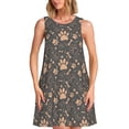 thumbnail image 1 of Fotbe Animal Paw Vestido de Verano sin Mangas para Mujer – Vestido Midi Línea A, Estilo Camiseta Floral, Vestido Playero Casual y Fluido, 1 of 7
