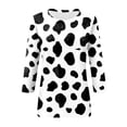 thumbnail image 4 of TSADFHJI Chandails en Molleton pour Femmes Zip Tops d'Été pour Femmes Col Rond Manches Trois-Quarts T-Shirt Imprimé Floral Confortable Blouse L Blanc, 4 of 5