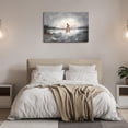 thumbnail image 6 of Jesus Wall Art Watercolor God Walking on Water Paintings God Art Prints Religious Posters Pictures Bible Verse Wall Art Framed Canvas Christian Decor for Bedroom Living Room Decor 12"x16", 6 of 6