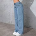 thumbnail image 7 of WHLBF UTTOASFAY Womens Pants High Waist Straight Leg Wide Leg Pants Jeans Blue M, 7 of 7