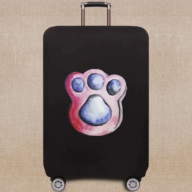 Travel Accessories Luggage Case Suitcase Dust Protective Cover 18-28 Inch Footprints Pattern Series Trolley Case Elastic Cover 8Footprints004 S