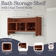 thumbnail image 3 of 25" Bath Storage Shelf with Towel Rod, Chestnut, 3 of 7