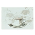 thumbnail image 1 of Espresso Cutting Board, Hand Drawn Inspired Drawing of a Coffee Cup and Romantic Roses in Mute Tones, Decorative Tempered Glass Cutting and Serving Board, in 3 Sizes, by Ambesonne, 1 of 2