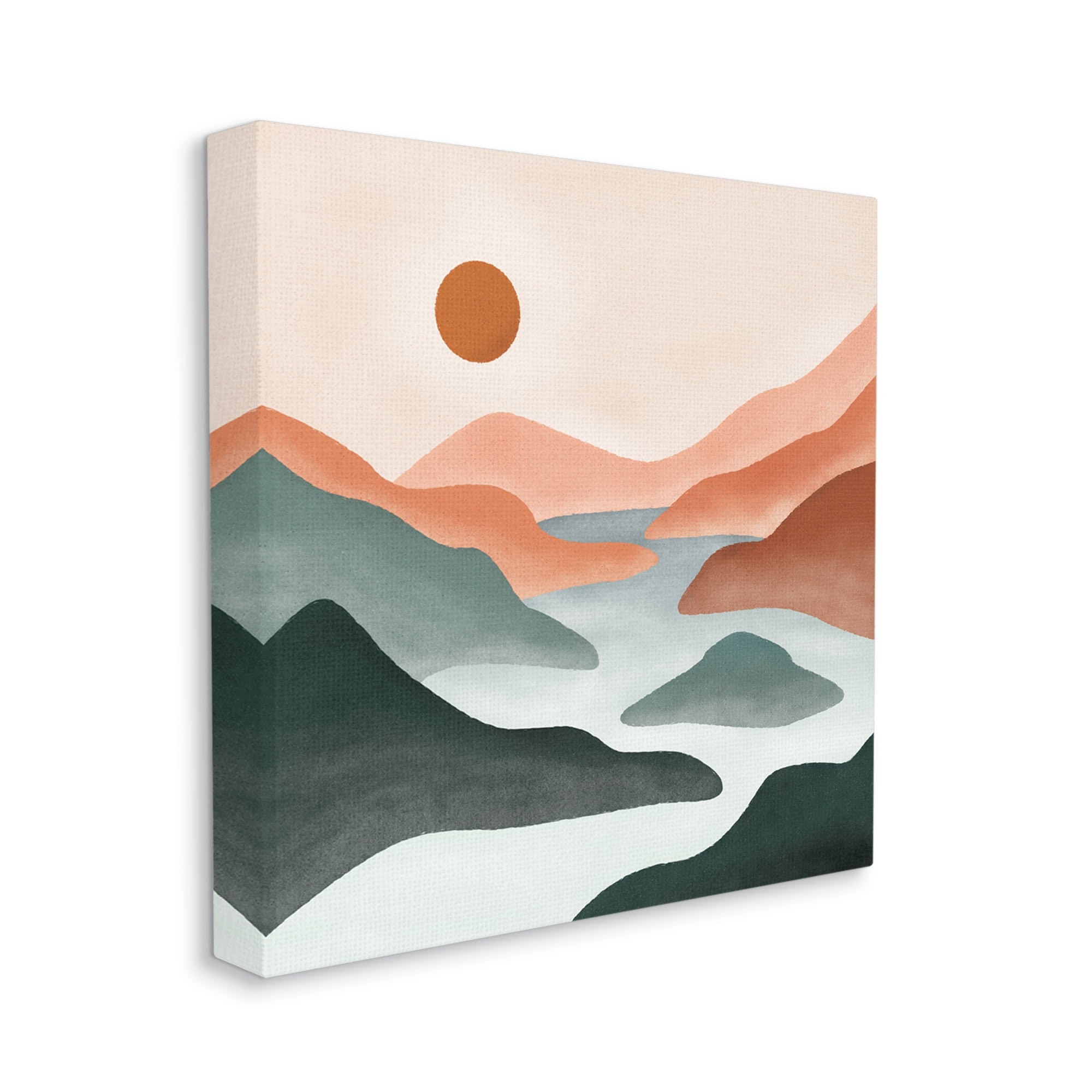 Stupell Industries River Flowing Between Modern Valley Landscape Graphic Art Gallery Wrapped Canvas Print Wall Art, Design by JJ Design House LLC