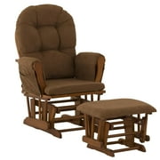 Stork Craft Custom Hoop Glider & Ottoman-Color:Chocolate Cushions,Finish:Cognac Finish