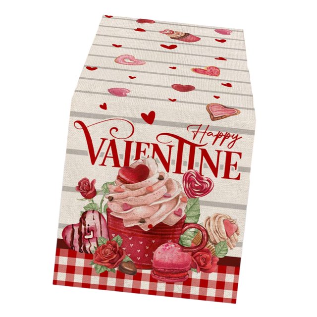 de mesa para el día de San Valentín, decoración de mesa de comedor de , mantel resistente al desgaste para boda, fiesta, cocina, , magdalena