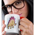 thumbnail image 2 of 3drose, Cartoon Beige N Pink Dinosaur, 11oz Two-tone Red Mug, 2 of 6