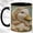Black, variant on Cottage Duck Coffee Mug, Floral Scarf Duck Mug, Ceramic 11 oz