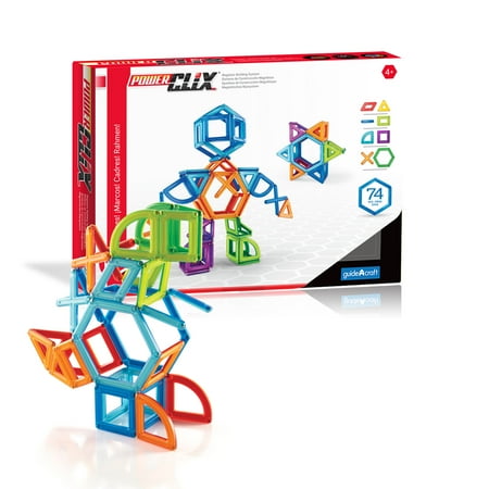 UPC: 0716243092015 | Guidecraft PowerClix Frames Magnetic Building Blocks Set -74 Piece: Magnetic Tiles  STEM Educational Construction Toy