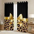 thumbnail image 2 of Homewish Leopard Print Blackout Curtains Set of 2 (52x84 Each) For Teens Boys Girls,Kawaii Bow Window Curtains,Black Brown Curtains and Drapes,Super Cozy Room Decor, 2 of 6