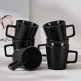 thumbnail image 4 of Vesteel Coffee Mugs Set of 6, 11oz Ceramic Coffee Cups with Handles for Men Women, Stoneware Mugs for Tea Latte, Housewarming Wedding Gifts, Matte Black, 4 of 9