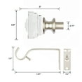 thumbnail image 4 of 2 Pack 3/4" Diameter Standard Decorative Window Curtain Rod, Adjustable Curtain Rod for Windows , Acrylic Square Finials, 4 of 6