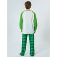 thumbnail image 4 of Michellecmm Christmas Family Pajamas Matching Set Letter Print Long Sleeve Tops and Green Plaid Pants Sleepwear, 4 of 10