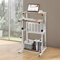 thumbnail image 2 of Giantex Height Adjustable Standing Desk, Laptop Desk w/Footrest, Compact Standing Table for Sitting or Standing, Lectern Podium for Presentation Use, 2 of 6