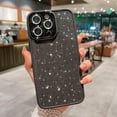 thumbnail image 6 of Compatible with iPhone 14 Pro Max Glitter Bling Clear Case, Cute Soft Silicone Shockproof Case for Women Girls Plating Full Camera Protector Back Cover for iPhone 14 Pro Max 6.7'' Black, 6 of 13