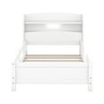 thumbnail image 4 of Yoneston Twin Size Platform Bed with Storage Headboard and Built-in LED Light, Wooden Kids Todder Bed Frame with Safety Guardrail for Girls Boys, White, 4 of 7