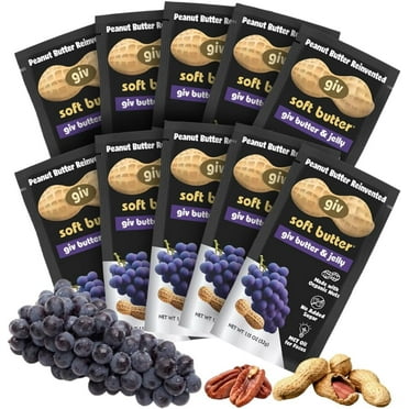 giv soft butter Peanut Butter and Jelly Snack for Energy and Focus, 32g, 10-Pack