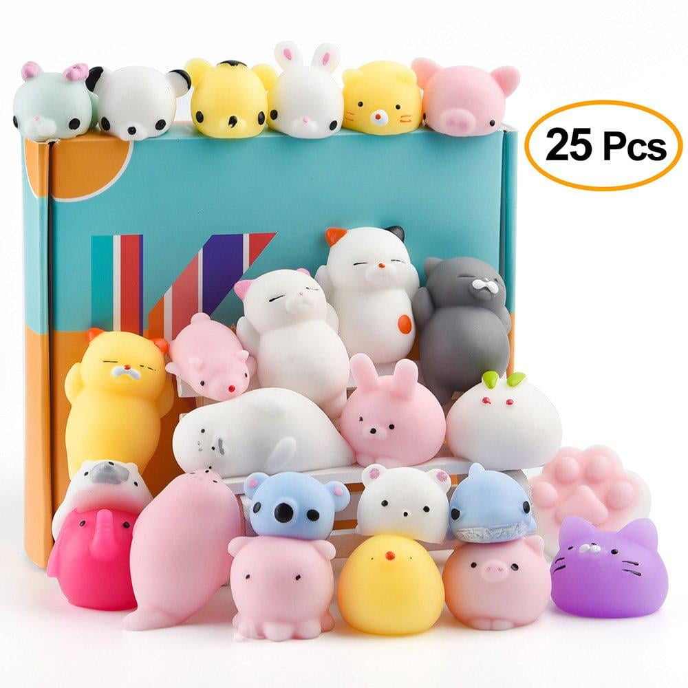 KUUQA 25Pcs Squishy Toys Kawaii Squishies Animals Panda Cat Paw Cute